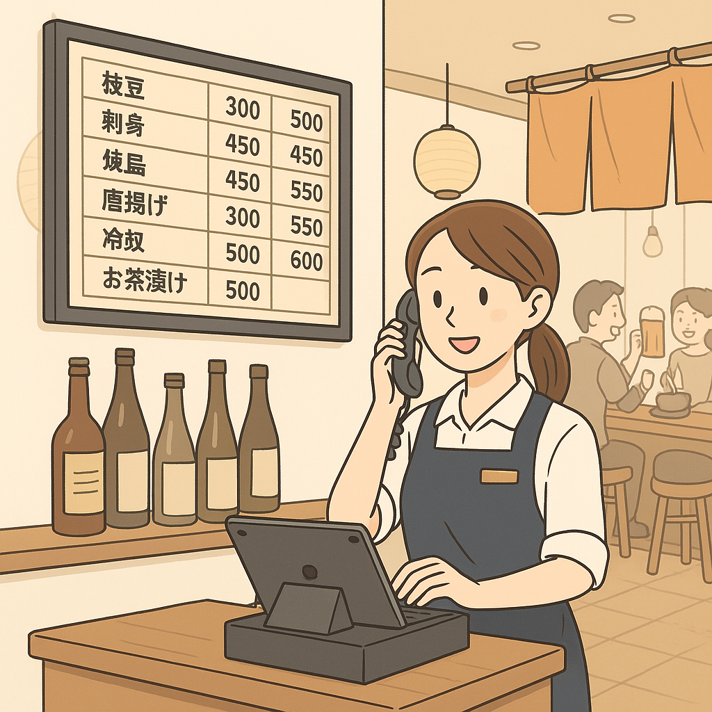 業務中の女性のイラスト